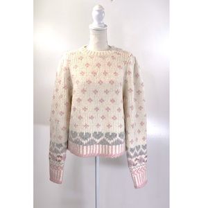LoveShackFancy Pink and Cream Sweater